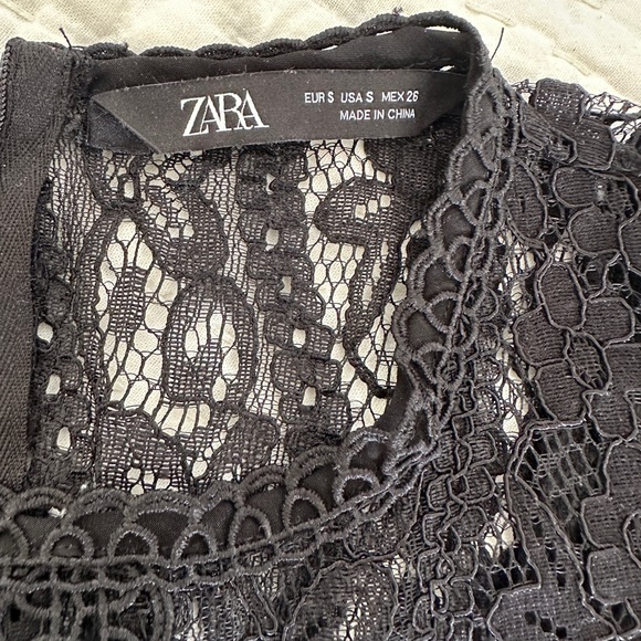 Zara Black Lace Crochet Blouse - Picture 6 of 9